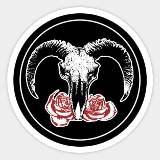 lamb skull and rose Sticker